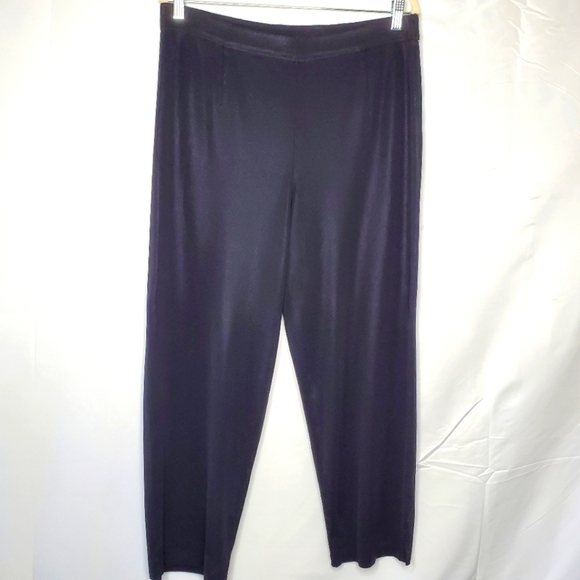 Exclusively Misook Knit Ankle Pant Size L Hi-Rise Black Stretch Casual Pull-on - Picture 16 of 16
